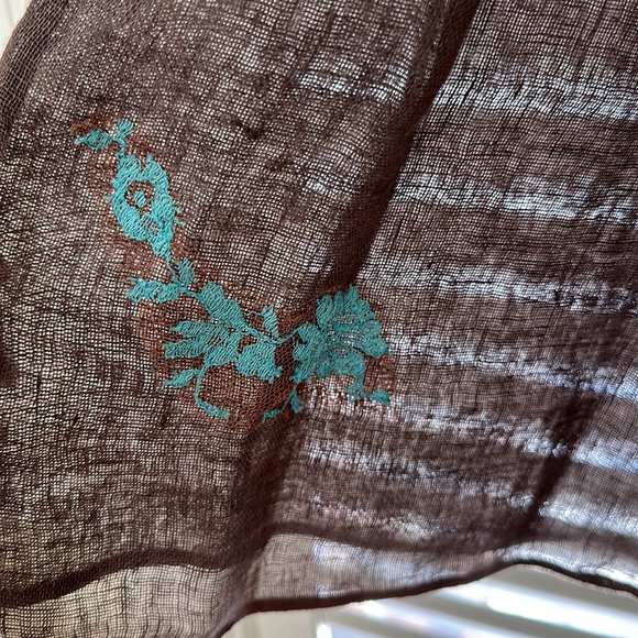 Vanity Rosa linen and lace Saint Barth mini dress tunic top. One size.  EUC - Picture 7 of 8